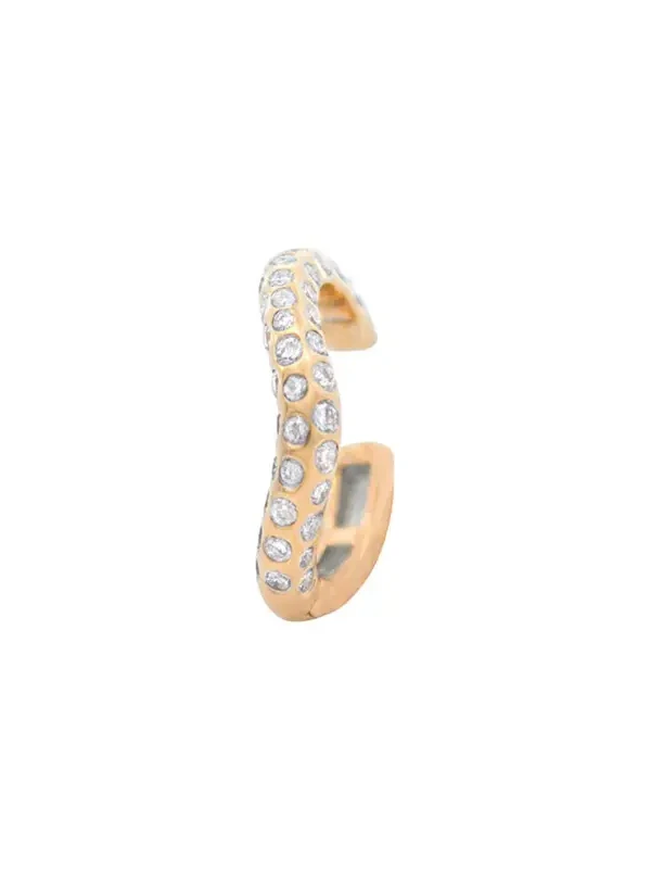 0.28ct Diamond 18K Gold Grooved Ear Cuff