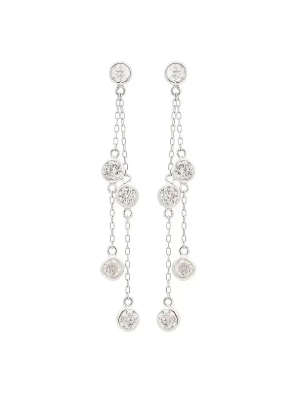 1.0ct Diamond 18K Dangle Drop Gold Earrings 1.0ct Diamond 18K Dangle Drop Gold Earrings