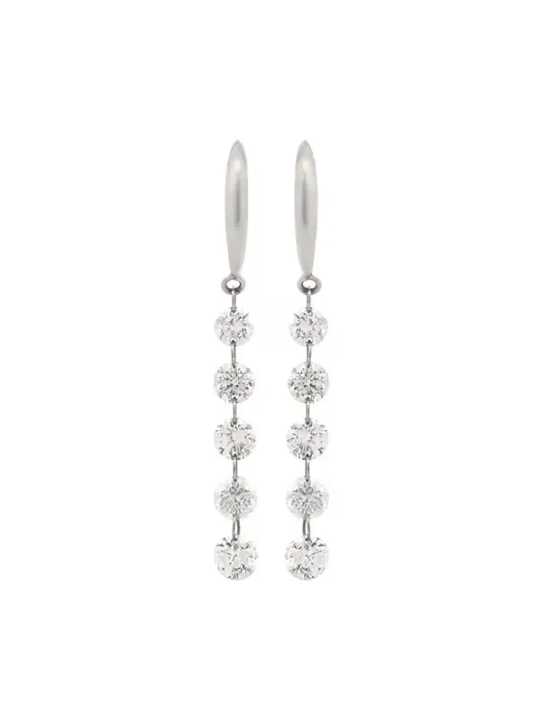 1.0ct Diamond Platinum Dangle Drop Gold Earrings 1.0ct Diamond Platinum Dangle Drop Gold Earrings