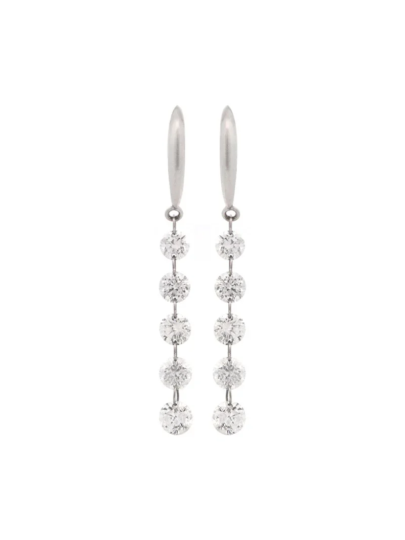 1.0ct Diamond Platinum Dangle Drop Gold Earrings 1.0ct Diamond Platinum Dangle Drop Gold Earrings