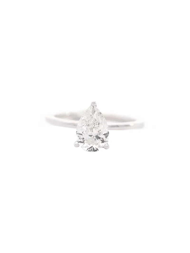 GIA 1.0ct Pear Shaped Diamond 18K Gold Solitaire Ring GIA 1.0ct Pear Shaped Diamond 18K Gold Solitaire Ring
