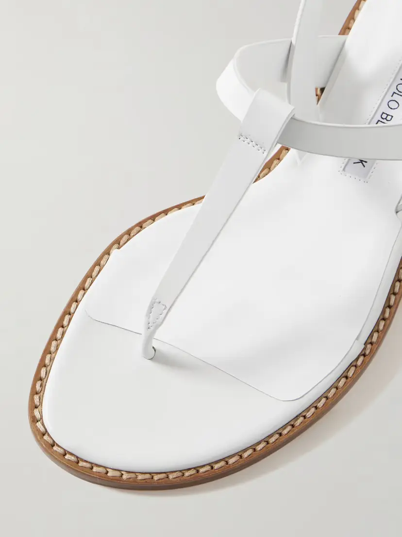 Manolo Blahnik Hata Leather Slingback Sandals | Thumbnail 4