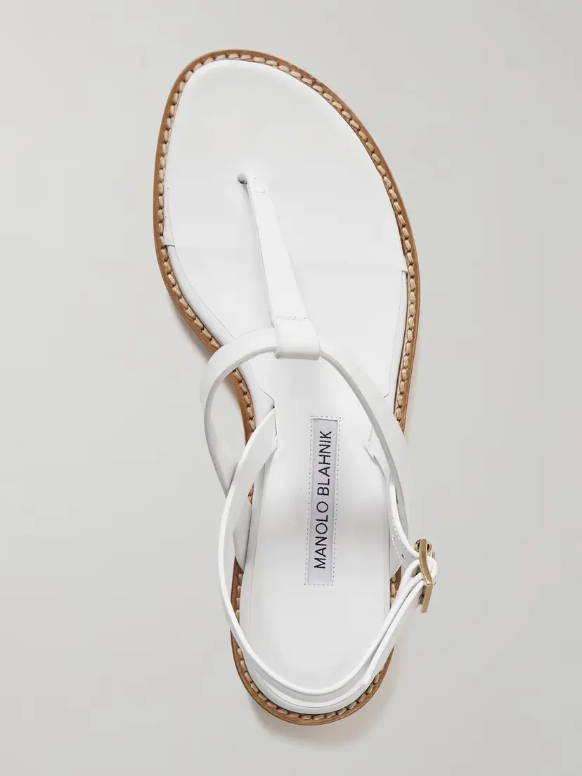 Manolo Blahnik Hata Leather Slingback Sandals | Thumbnail 5