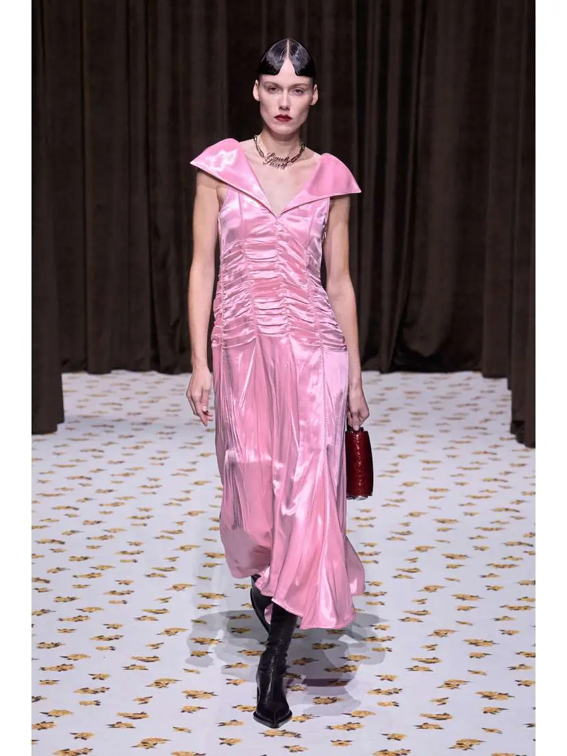 Jil Sander Open-back Ruched Pleated Satin Gown | Thumbnail 4 Jil Sander Open-back Ruched Pleated Satin Gown | Thumbnail 4