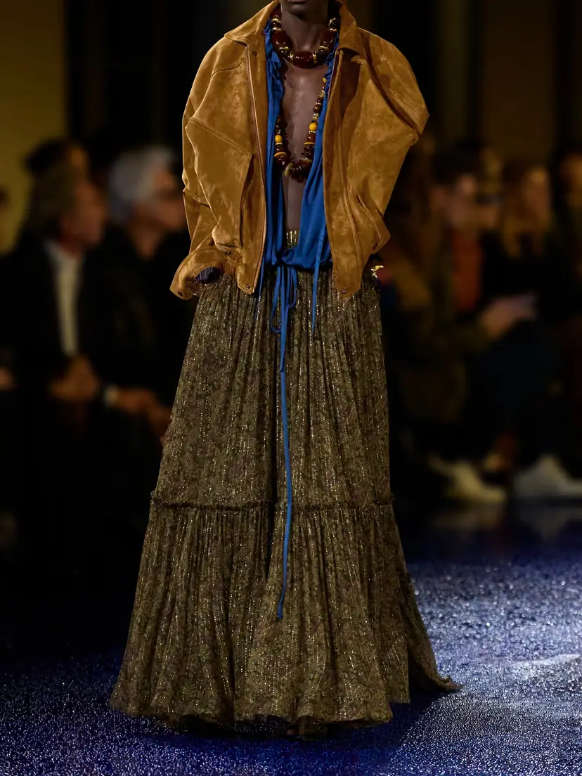 Saint Laurent Ruffled Satin-jersey Blouse | Thumbnail 5 Saint Laurent Ruffled Satin-jersey Blouse | Thumbnail 5