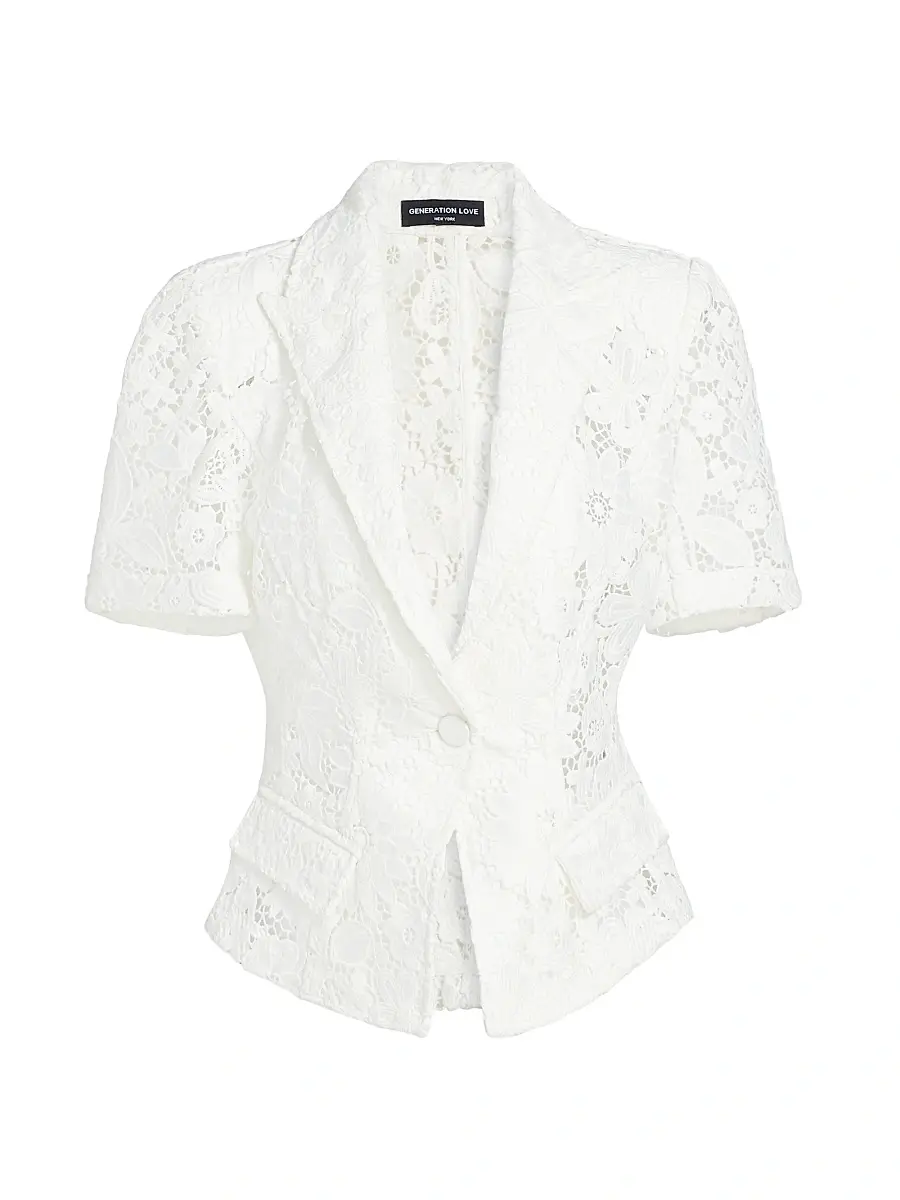 Generation Love Women's Melbourne Floral Guipure Lace Blazer