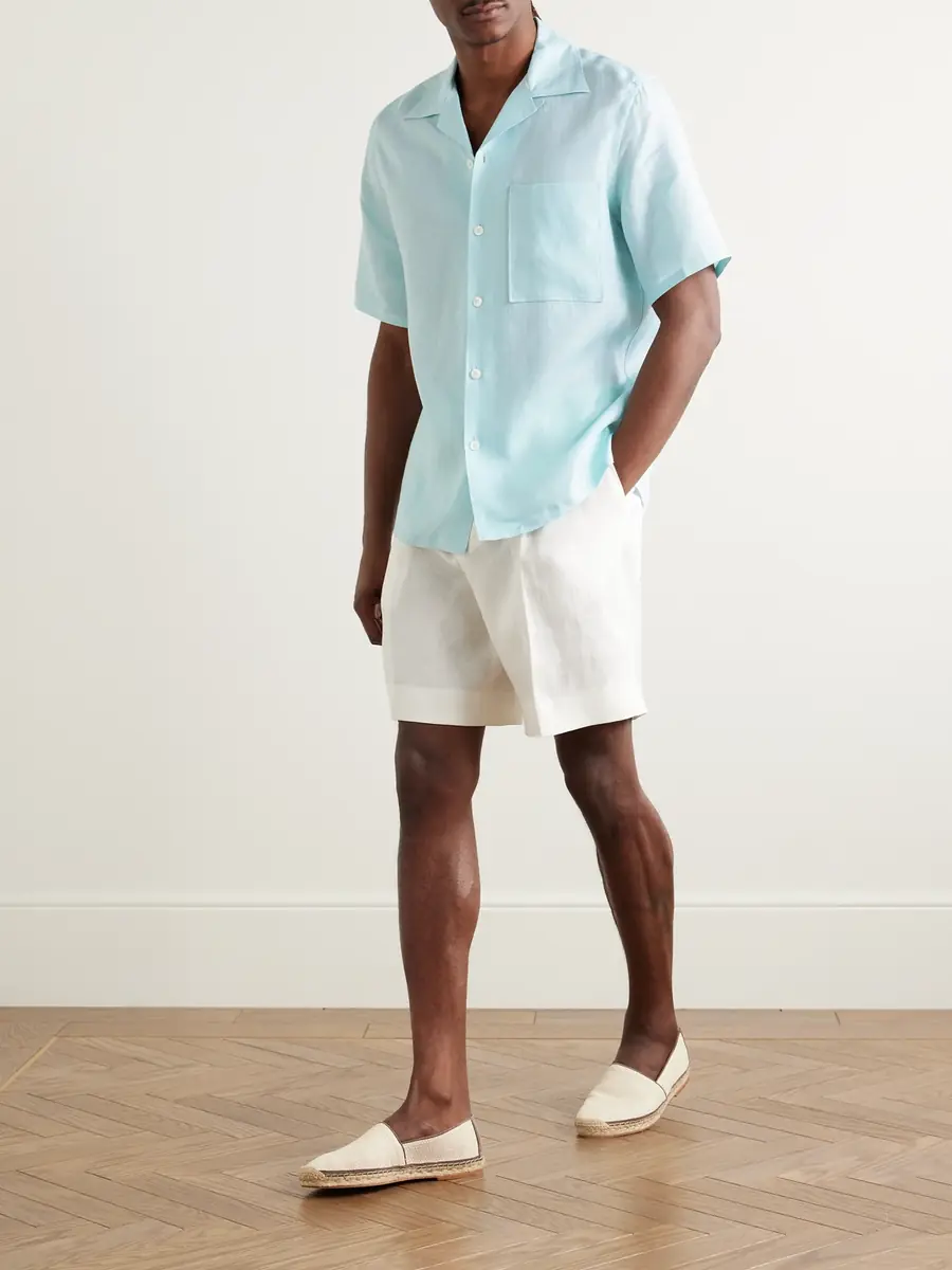 Zegna Convertible-Collar Oasi Linen Shirt - Men | Thumbnail 2