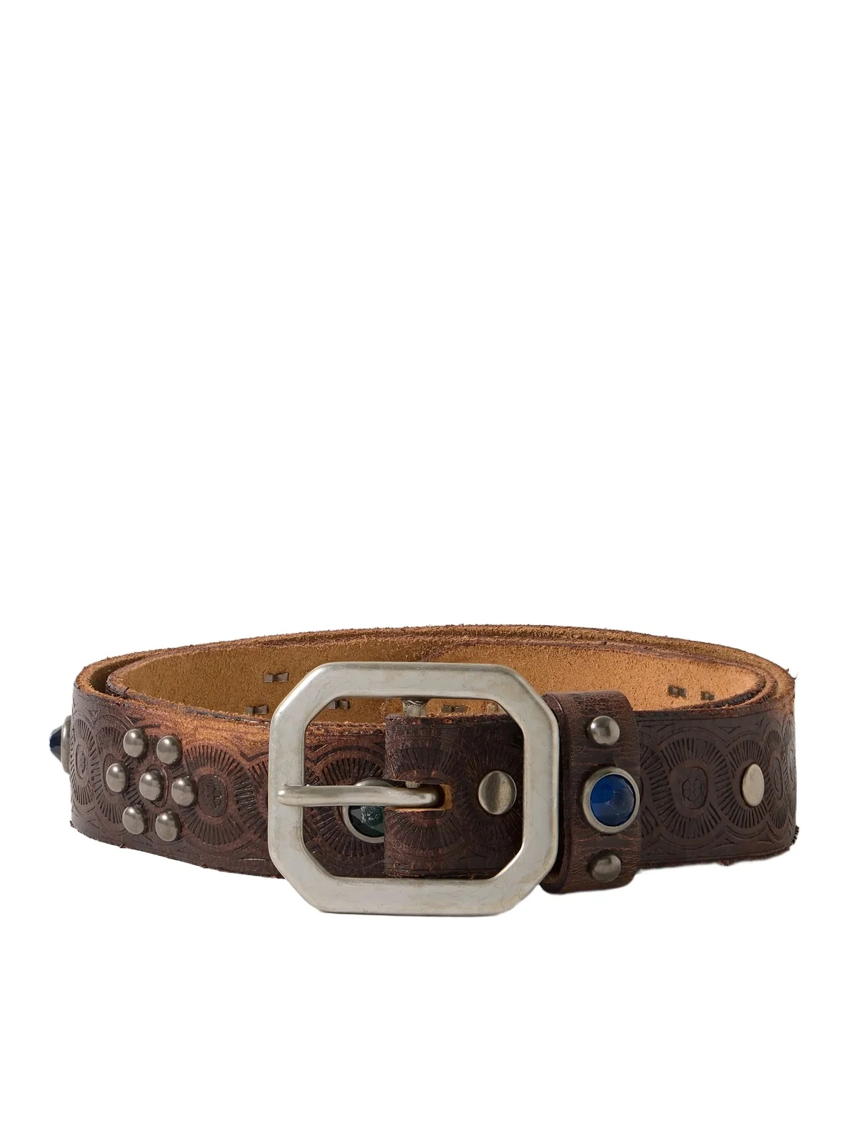 RRL 3cm Distressed Embellished Leather Belt - Men