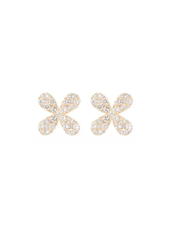 2.0ct Diamond 18K Gold Flower Earrings 2.0ct Diamond 18K Gold Flower Earrings