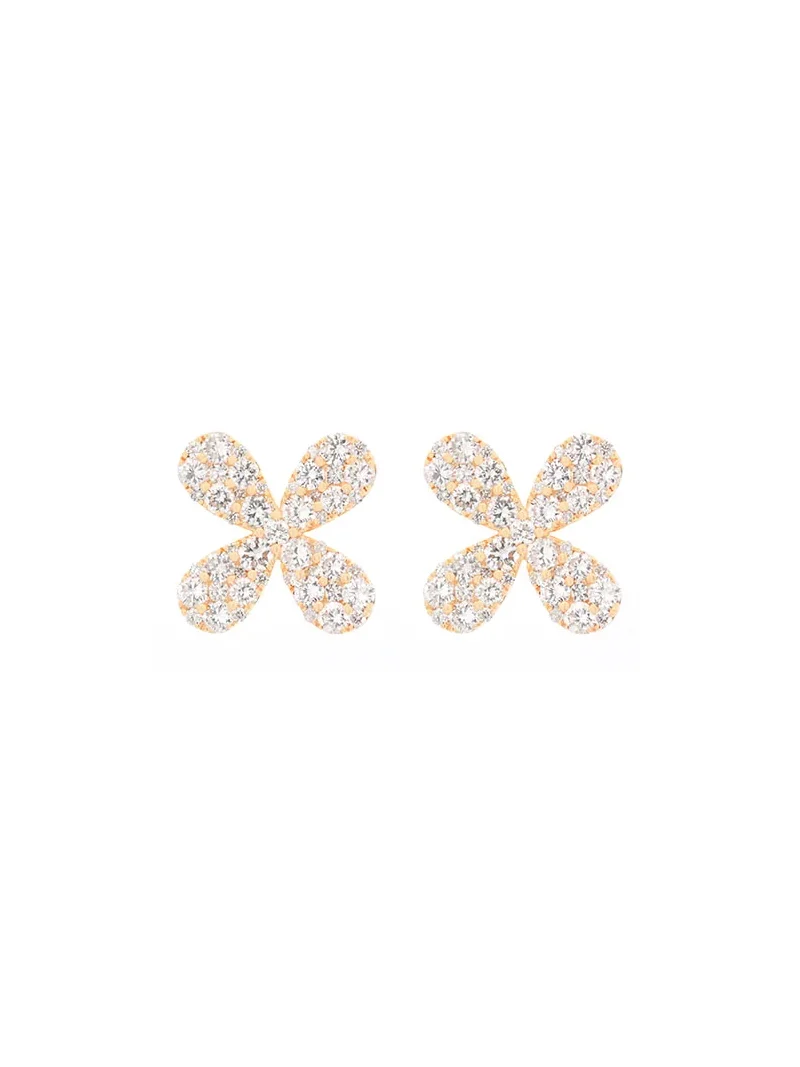 2.0ct Diamond 18K Gold Flower Earrings 2.0ct Diamond 18K Gold Flower Earrings