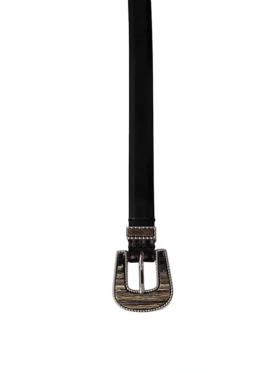 Déhanche Women's Travertine Smooth Leather Belt - Black Silver | Thumbnail 5 Déhanche Women's Travertine Smooth Leather Belt - Black Silver | Thumbnail 5