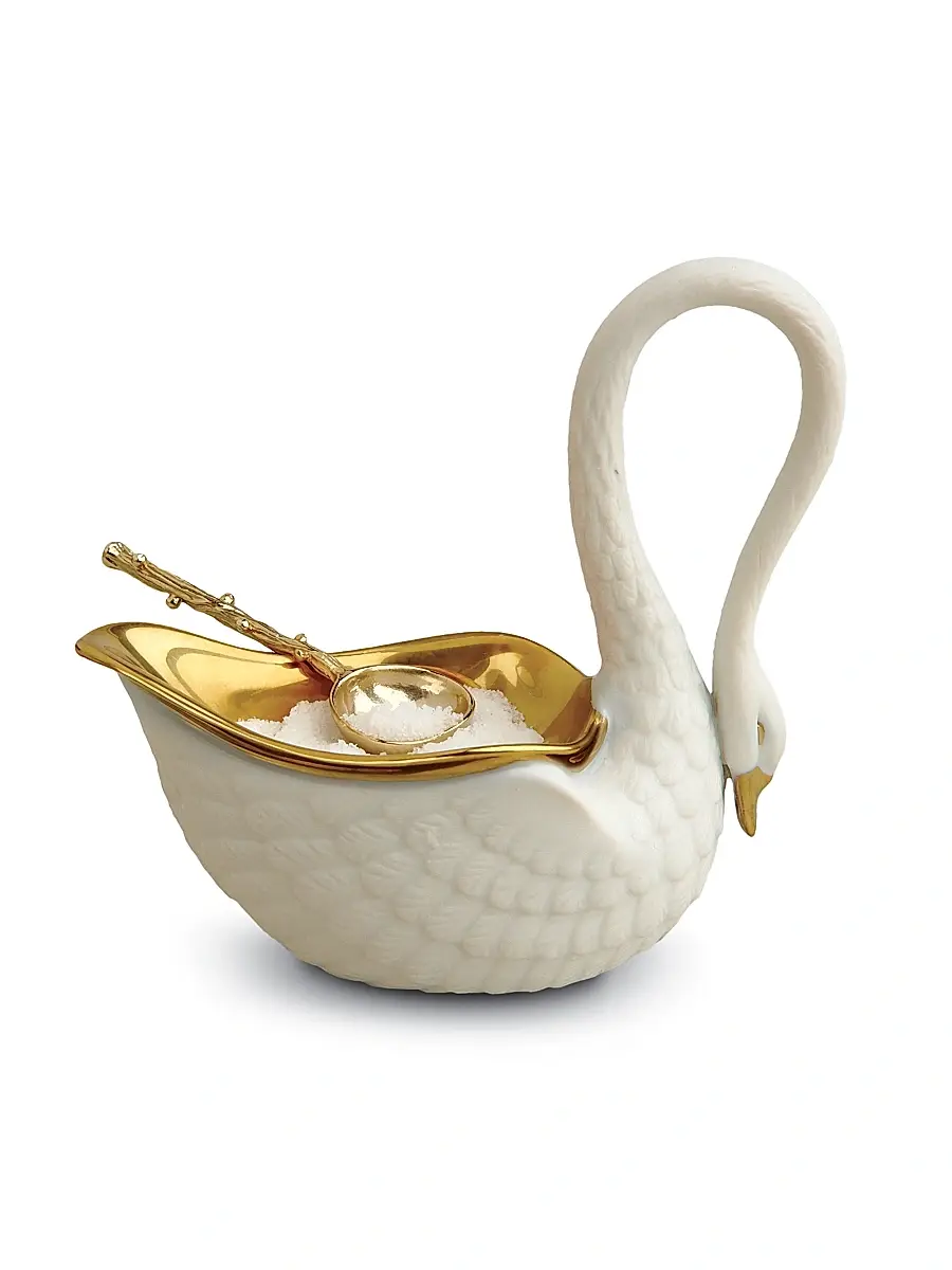 L'Objet Porcelain Swan Salt Cellar - White | Thumbnail 2