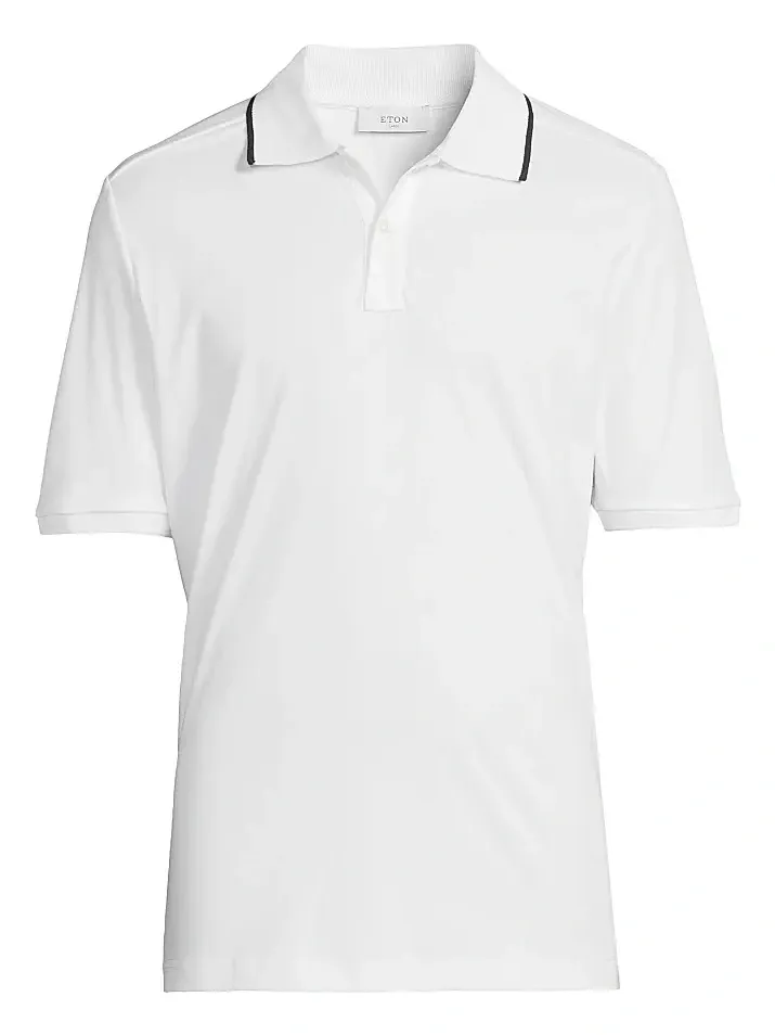 Men's Tipped Collar Jersey Polo Shirt