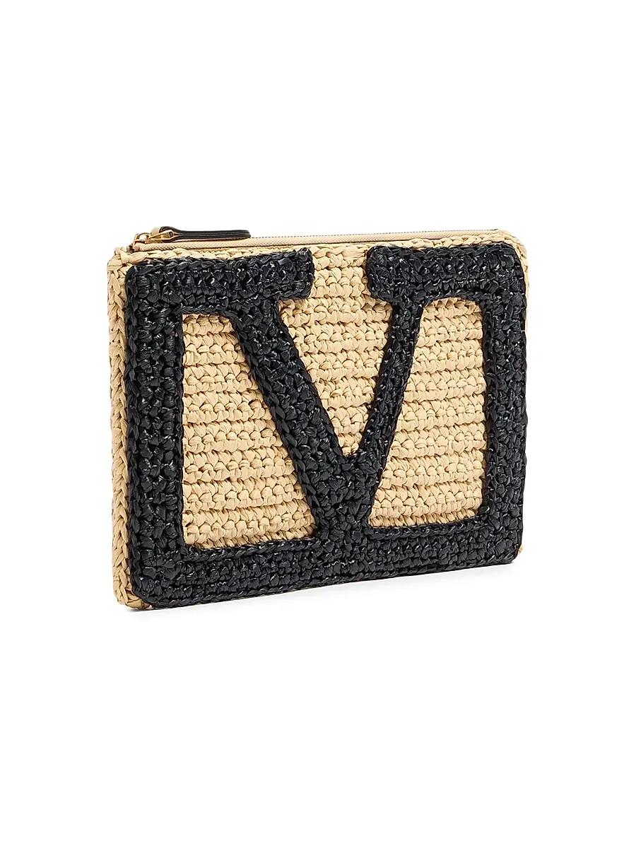 Valentino Women's Viva Superstar Synthetic Raffia Pouch | Thumbnail 2