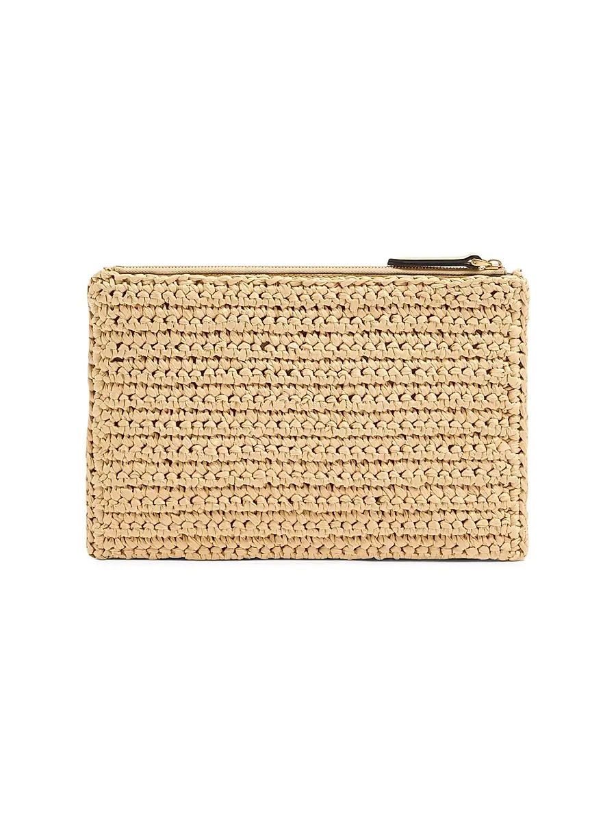 Valentino Women's Viva Superstar Synthetic Raffia Pouch | Thumbnail 3