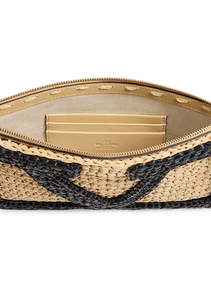 Valentino Women's Viva Superstar Synthetic Raffia Pouch | Thumbnail 5