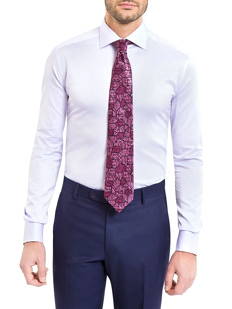 Stefano Ricci Men's Cotton Napoli Shirt - Lavender | Thumbnail 2 Stefano Ricci Men's Cotton Napoli Shirt - Lavender | Thumbnail 2