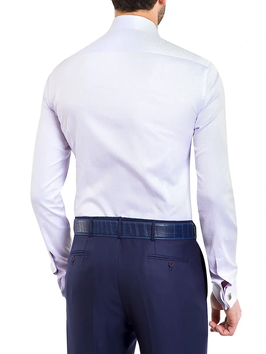 Stefano Ricci Men's Cotton Napoli Shirt - Lavender | Thumbnail 3 Stefano Ricci Men's Cotton Napoli Shirt - Lavender | Thumbnail 3