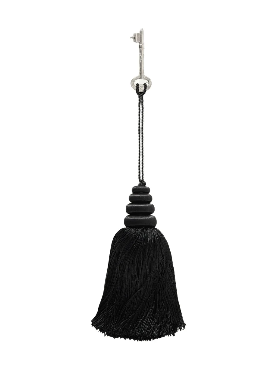 Tasseled Satin And Silver Bag Charm Tasseled Satin And Silver Bag Charm