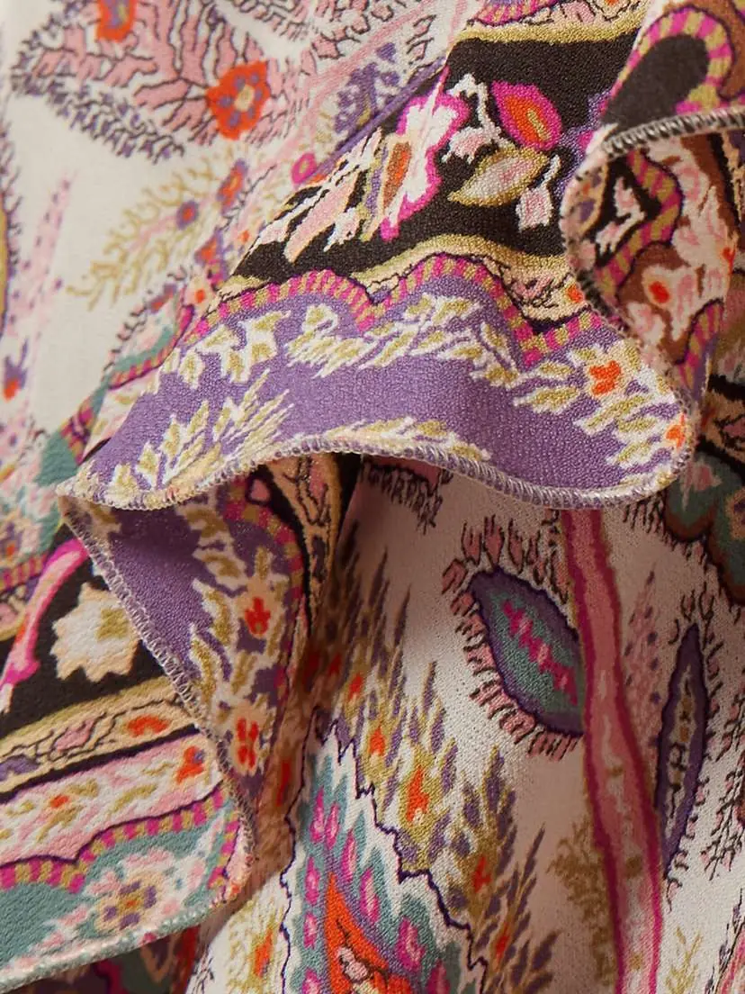 Etro Ruffled Printed Georgette Midi Dress | Thumbnail 4 Etro Ruffled Printed Georgette Midi Dress | Thumbnail 4