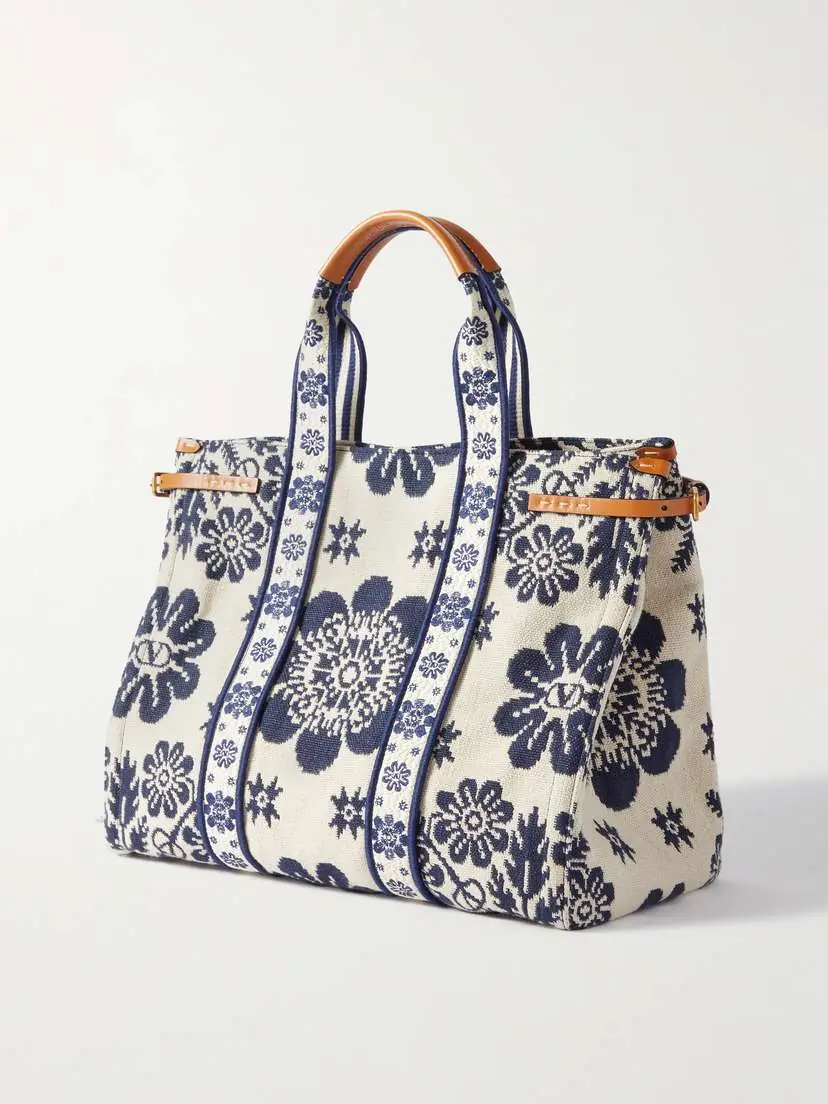 Valentino Garavani Antibes Large Leather-trimmed Floral-jacquard Tote | Thumbnail 3 Valentino Garavani Antibes Large Leather-trimmed Floral-jacquard Tote | Thumbnail 3