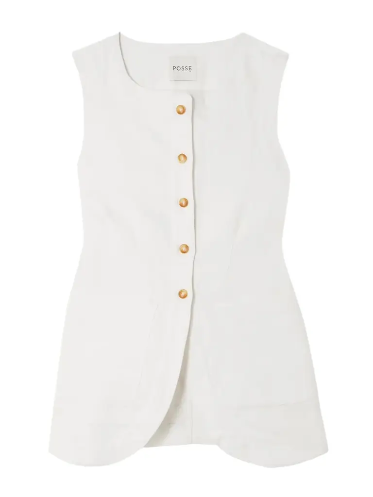Posse Emma Linen Vest | Image 1 Posse Emma Linen Vest | Image 1