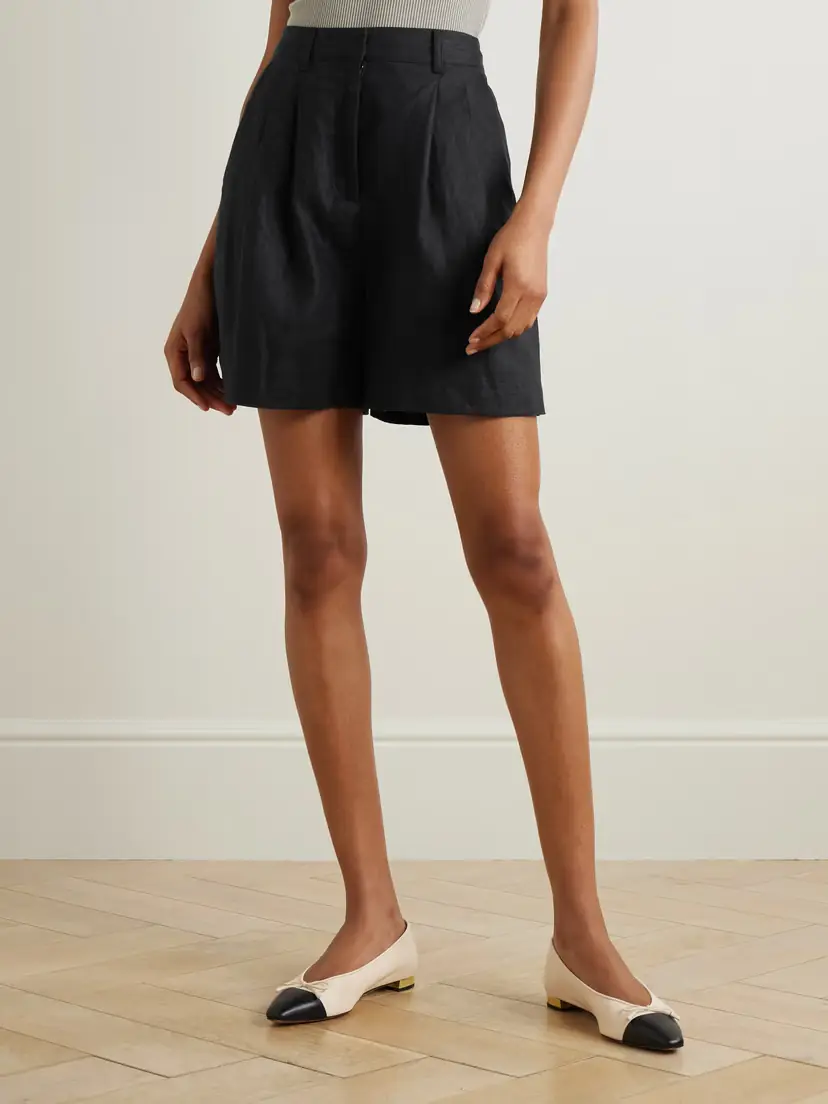 Posse Marchello Pleated Linen Shorts | Thumbnail 3