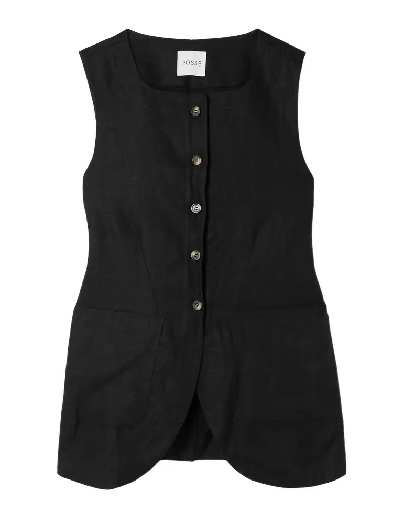 Posse Emma Linen Vest | Image 1 Posse Emma Linen Vest | Image 1