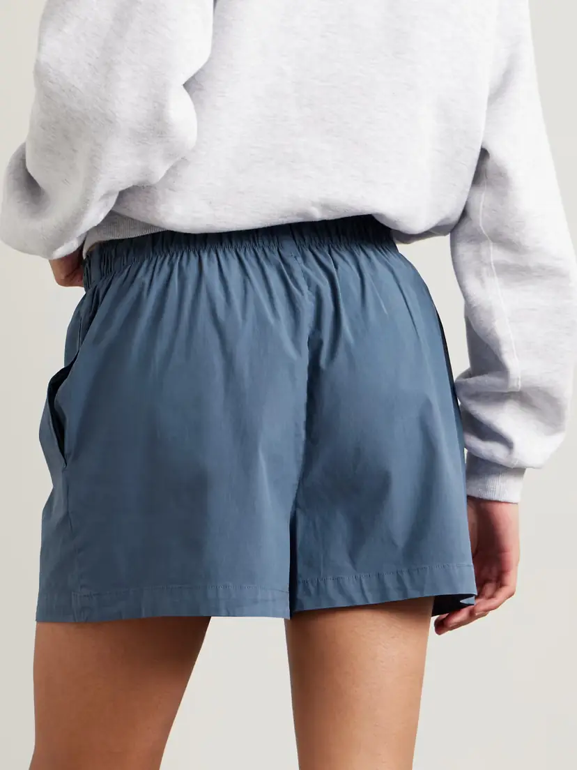 Skims Cotton-blend Poplin Boxers - Harbor | Thumbnail 4 Skims Cotton-blend Poplin Boxers - Harbor | Thumbnail 4