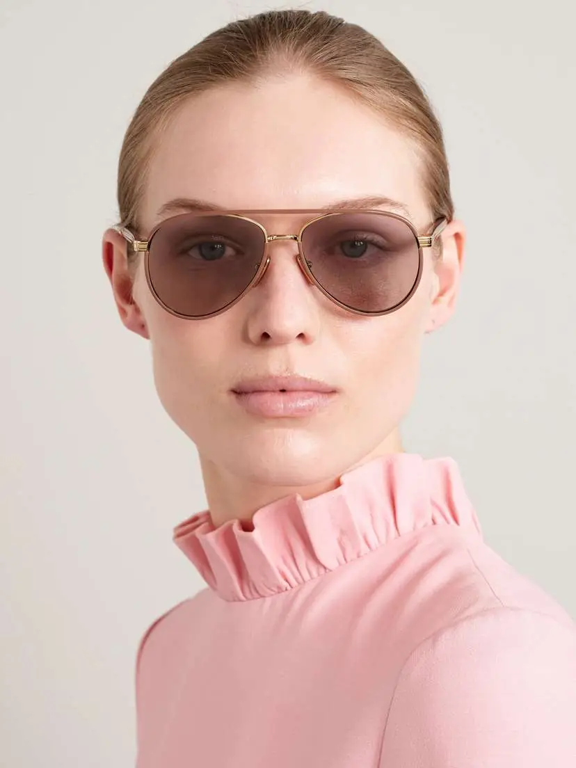 PRADA EYEWEAR Aviator-style Rose Gold-tone And Acetate Sunglasses | Thumbnail 2 PRADA EYEWEAR Aviator-style Rose Gold-tone And Acetate Sunglasses | Thumbnail 2
