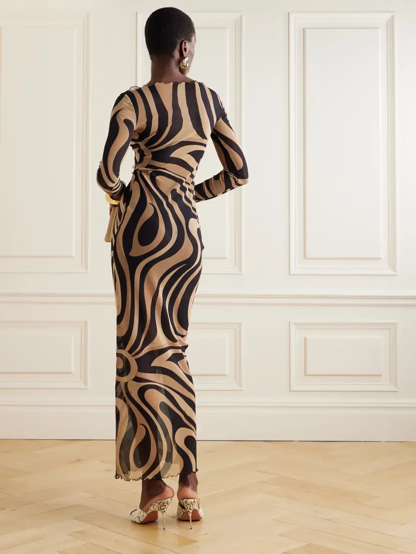 PUCCI Marmo Printed Mesh Maxi Dress | Thumbnail 3