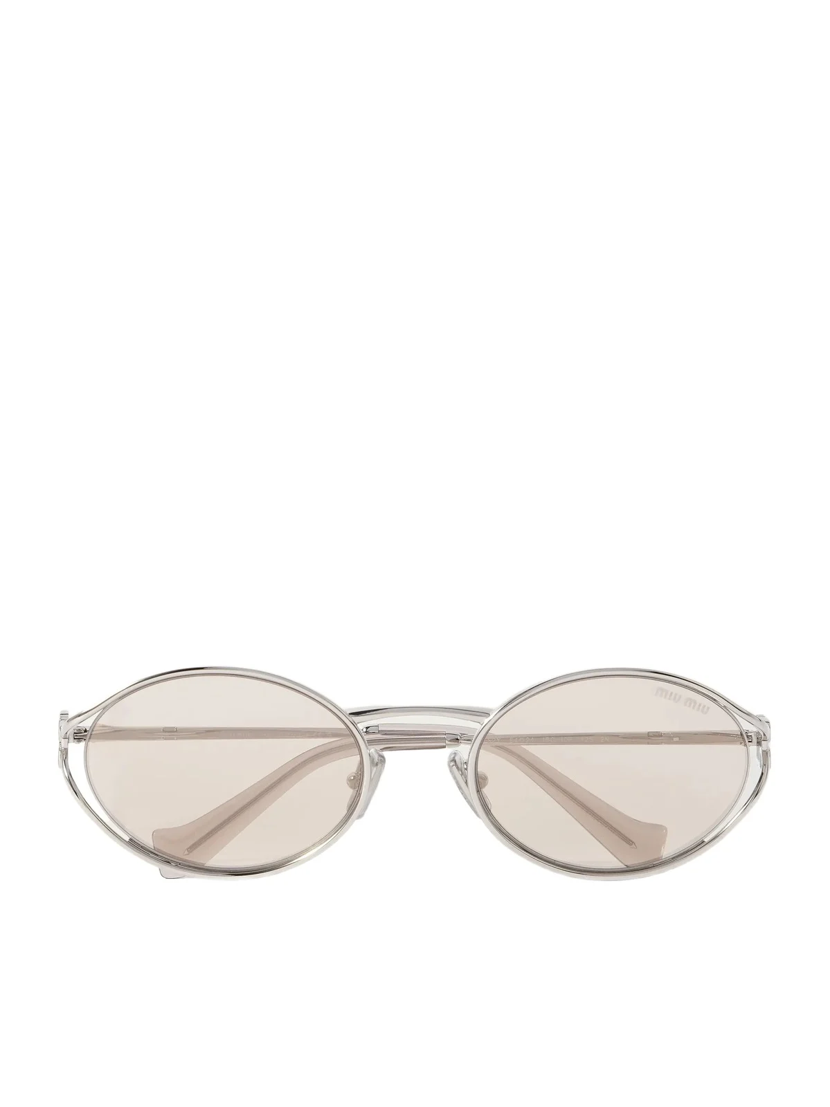 Oval-frame Silver-tone Sunglasses Oval-frame Silver-tone Sunglasses