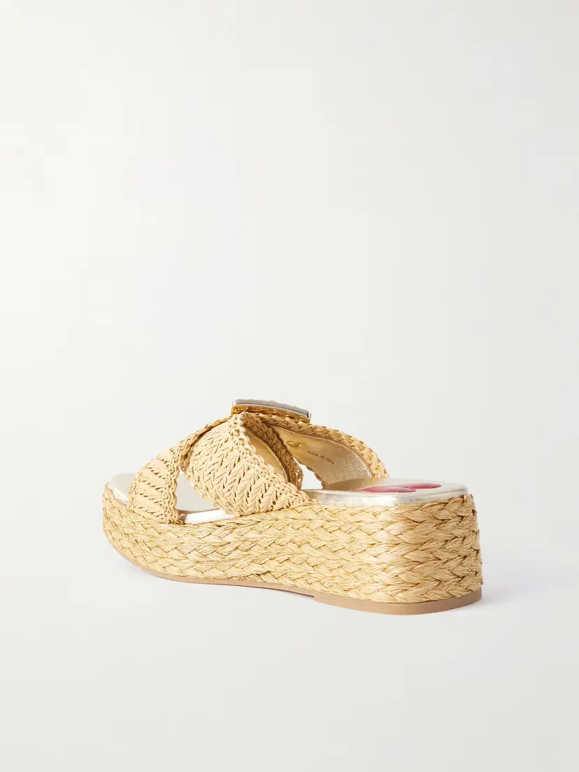 Roger Vivier 60 Embellished Raffia Platform Mules | Thumbnail 3 Roger Vivier 60 Embellished Raffia Platform Mules | Thumbnail 3