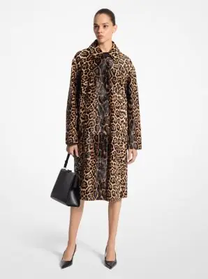 Michael Kors Collection Jaguar Print Calf Hair Balmacaan in | Thumbnail 2 Michael Kors Collection Jaguar Print Calf Hair Balmacaan in | Thumbnail 2