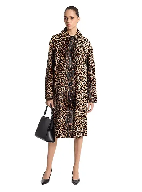 Michael Kors Collection Jaguar Print Calf Hair Balmacaan | Image 1 Michael Kors Collection Jaguar Print Calf Hair Balmacaan | Image 1