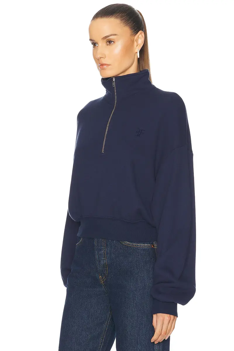 ÉTERNE Cropped Half Zip Sweatshirt | Thumbnail 3