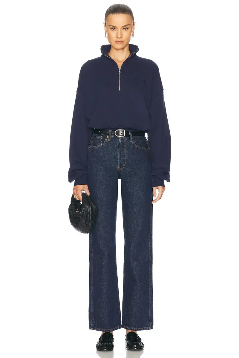 ÉTERNE Cropped Half Zip Sweatshirt | Thumbnail 5
