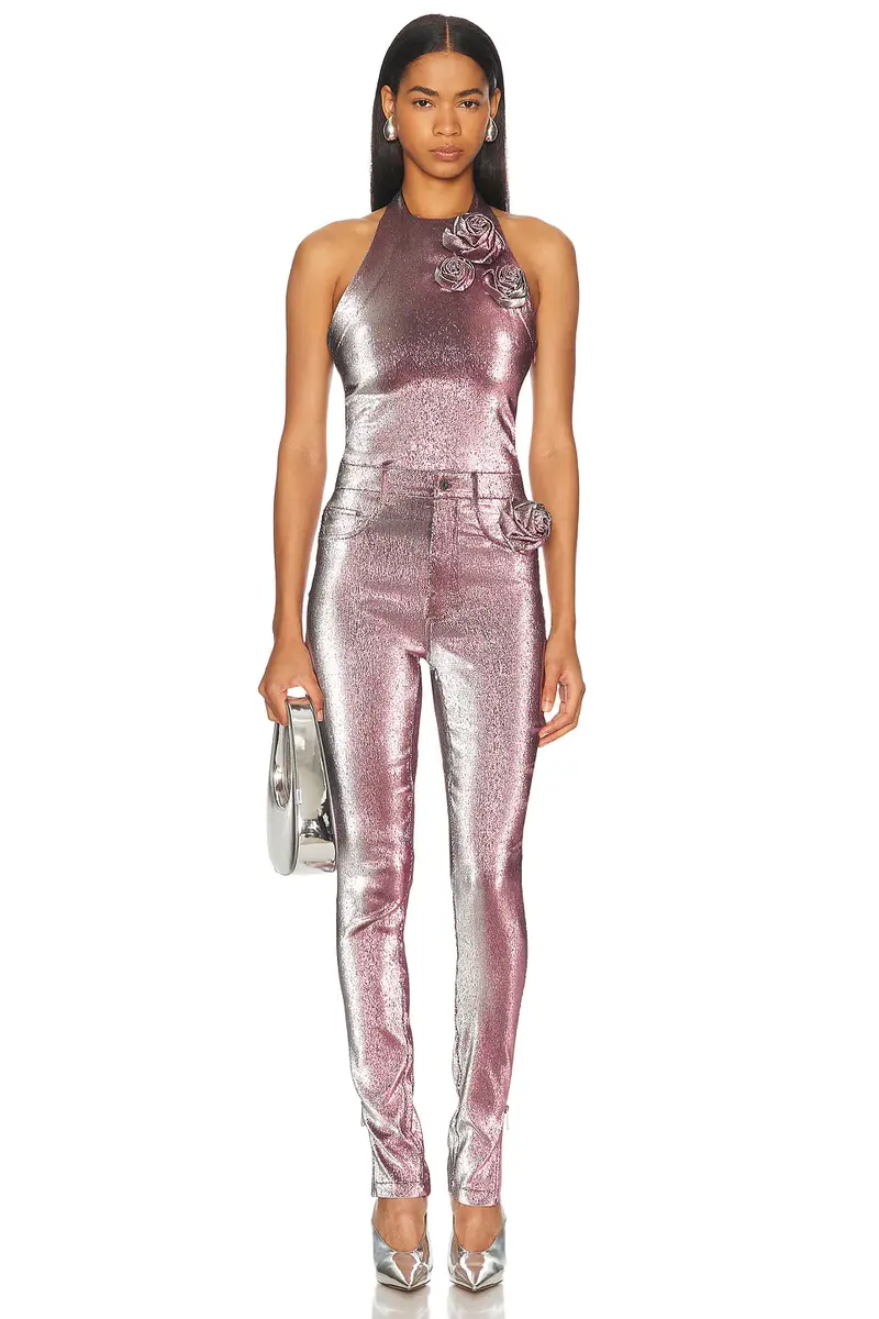 AREA Stretch Lame Rosette Legging | Thumbnail 5 AREA Stretch Lame Rosette Legging | Thumbnail 5