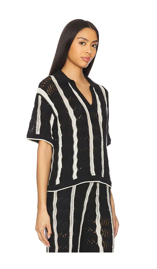 Central Park West Novelty Stitch Polo | Thumbnail 2 Central Park West Novelty Stitch Polo | Thumbnail 2