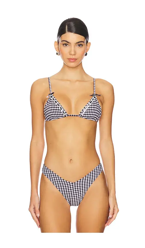 Frankies Bikinis Lumia Seersucker Gingham Top | Image 1 Frankies Bikinis Lumia Seersucker Gingham Top | Image 1
