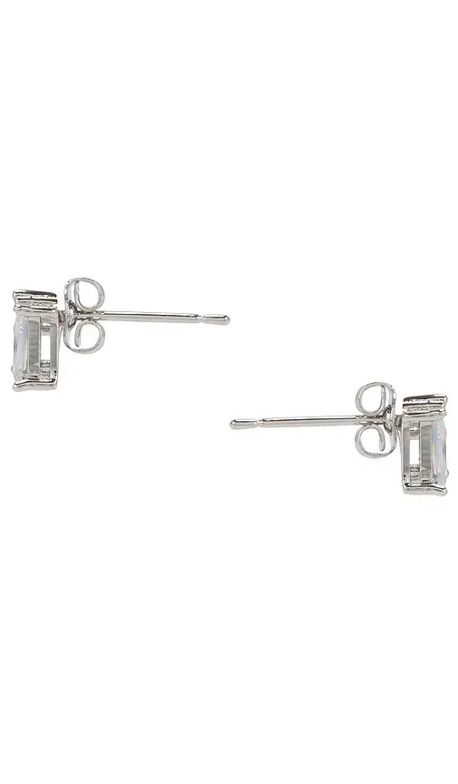 By Adina Eden Cz Teardrop X Baguette Stud Earring | Thumbnail 2 By Adina Eden Cz Teardrop X Baguette Stud Earring | Thumbnail 2