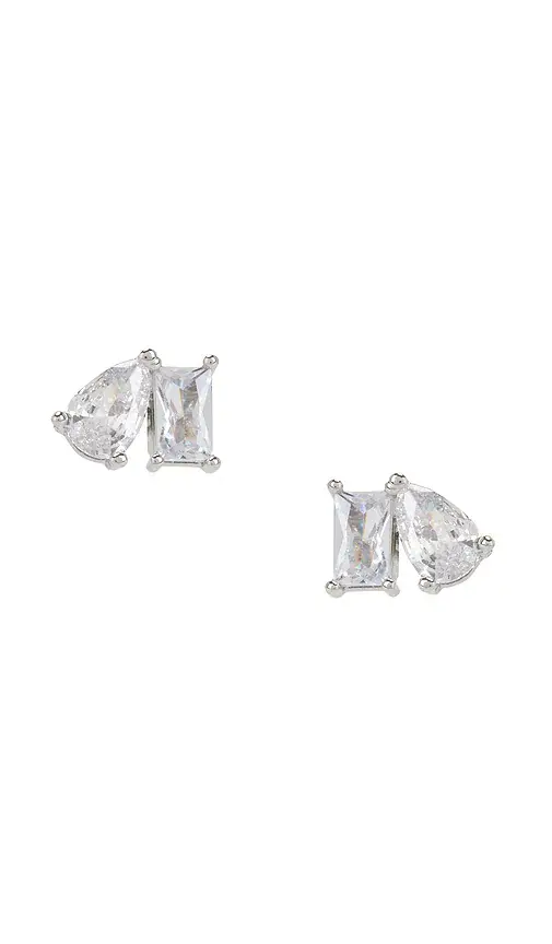 By Adina Eden Cz Teardrop X Baguette Stud Earring | Image 1 By Adina Eden Cz Teardrop X Baguette Stud Earring | Image 1