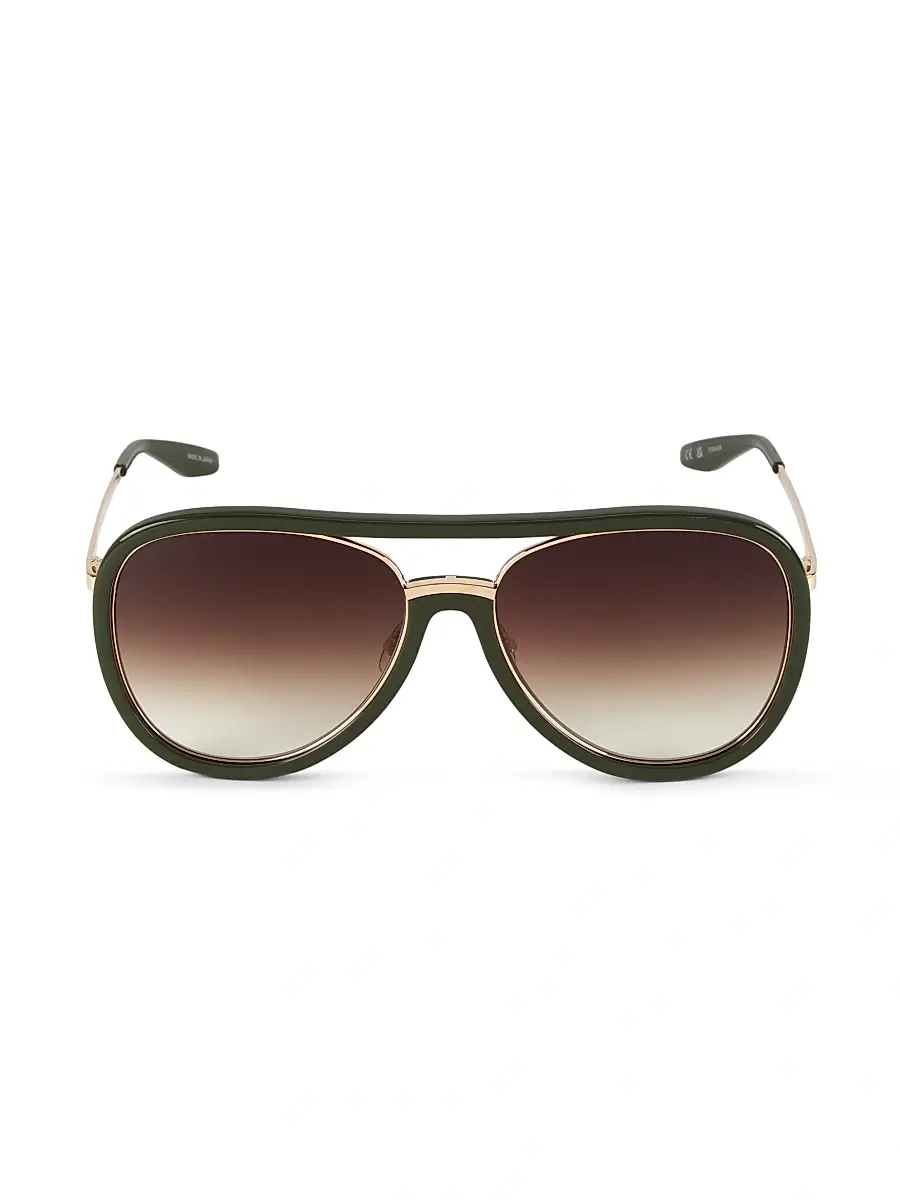 Barton Perreira Women's 59MM Fossett Aviator Sunglasses - Gold Alpine | Thumbnail 2 Barton Perreira Women's 59MM Fossett Aviator Sunglasses - Gold Alpine | Thumbnail 2
