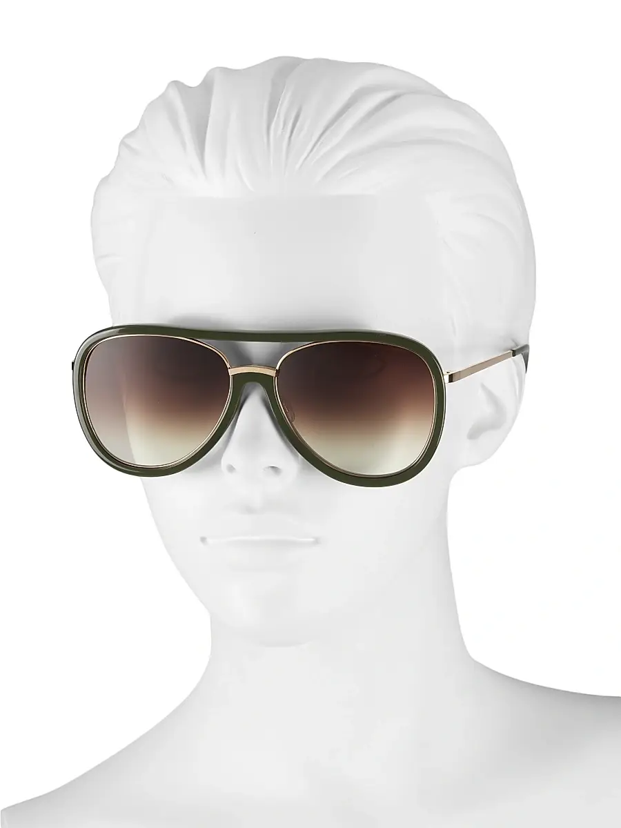 Barton Perreira Women's 59MM Fossett Aviator Sunglasses - Gold Alpine | Thumbnail 3 Barton Perreira Women's 59MM Fossett Aviator Sunglasses - Gold Alpine | Thumbnail 3