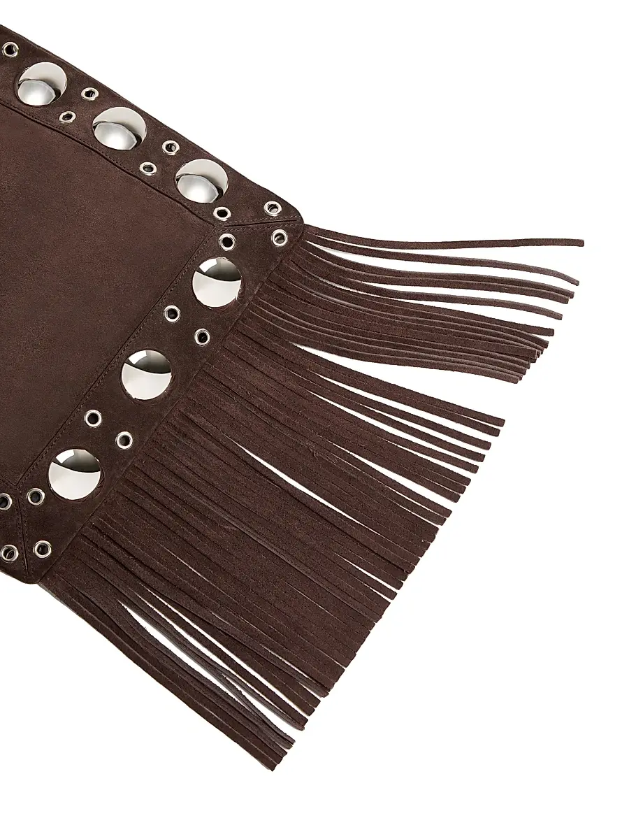 Valentino Garavani Women's Nellcôte Suede Shoulder Bag with Fringes - Beige Brown | Thumbnail 7 Valentino Garavani Women's Nellcôte Suede Shoulder Bag with Fringes - Beige Brown | Thumbnail 7