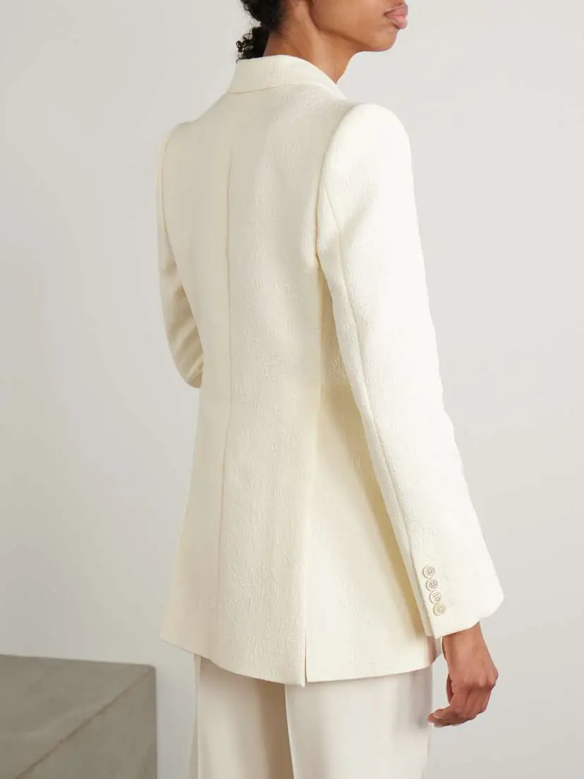 Chloé Double-breasted Quilted Cotton-blend Jacquard Blazer | Thumbnail 3 Chloé Double-breasted Quilted Cotton-blend Jacquard Blazer | Thumbnail 3