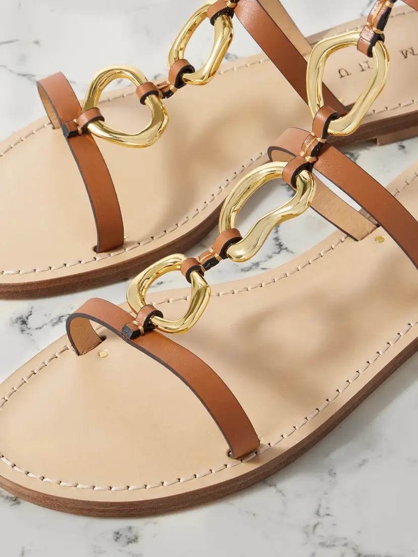 AMANU The Bazaruto Embellished Leather Sandals | Thumbnail 4