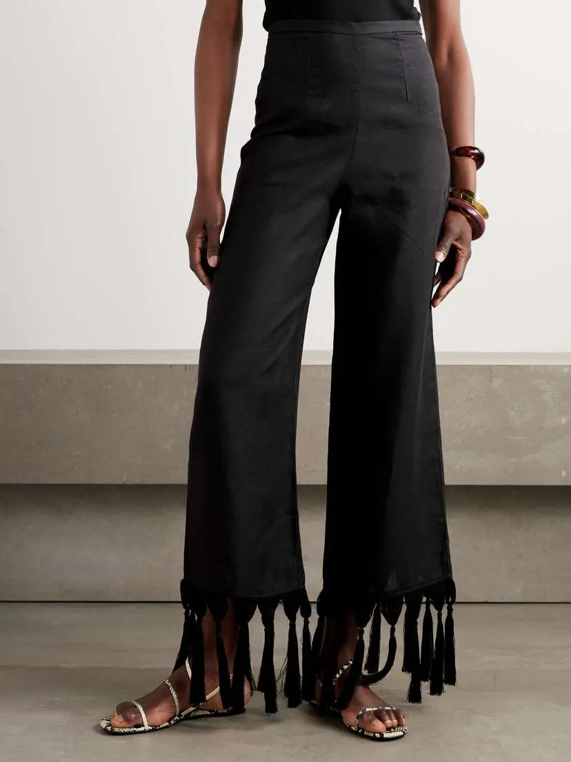 Taller Marmo Marlino Tasseled Linen Wide-leg Pants | Thumbnail 3 Taller Marmo Marlino Tasseled Linen Wide-leg Pants | Thumbnail 3