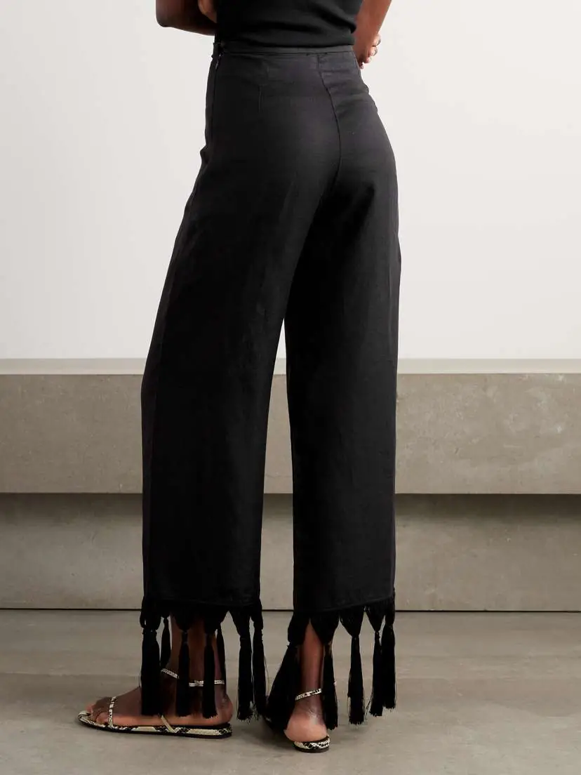 Taller Marmo Marlino Tasseled Linen Wide-leg Pants | Thumbnail 4 Taller Marmo Marlino Tasseled Linen Wide-leg Pants | Thumbnail 4