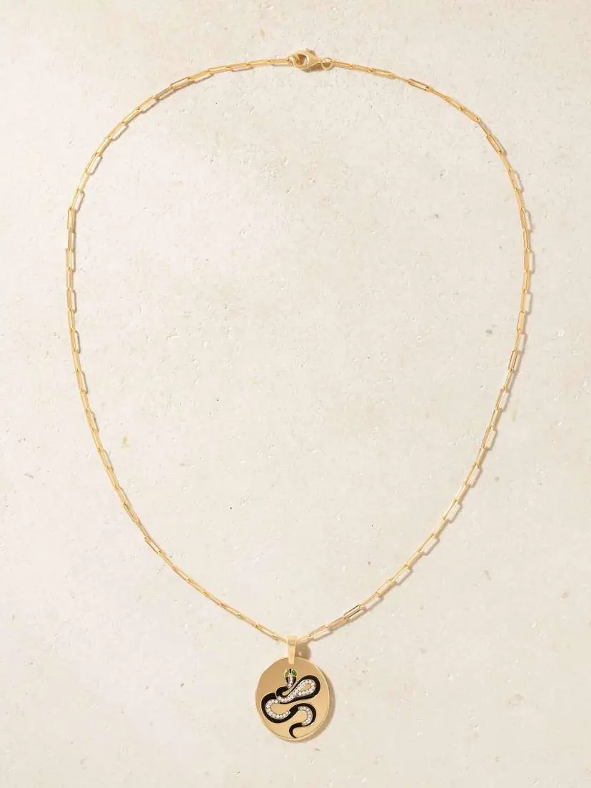 Diane Kordas Snake 18-karat Gold, Diamond, Tsavorite And Enamel Necklace | Thumbnail 4 Diane Kordas Snake 18-karat Gold, Diamond, Tsavorite And Enamel Necklace | Thumbnail 4